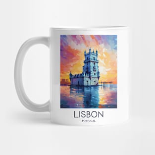 A Pop Art Travel Print of Lisbon - Portugal Mug